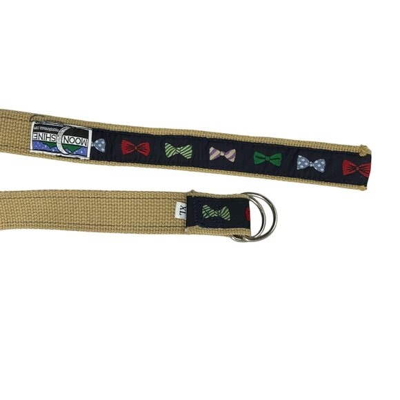 MOONSHINE Men's Belt Casual Woven Cloth D-Ring Bow Tie Print Size XL - Picture 4 of 5